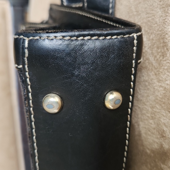 Dooney and Bourke ❤️ ring flap dark Grey canvas black leather shoulder bag - Picture 8 of 17